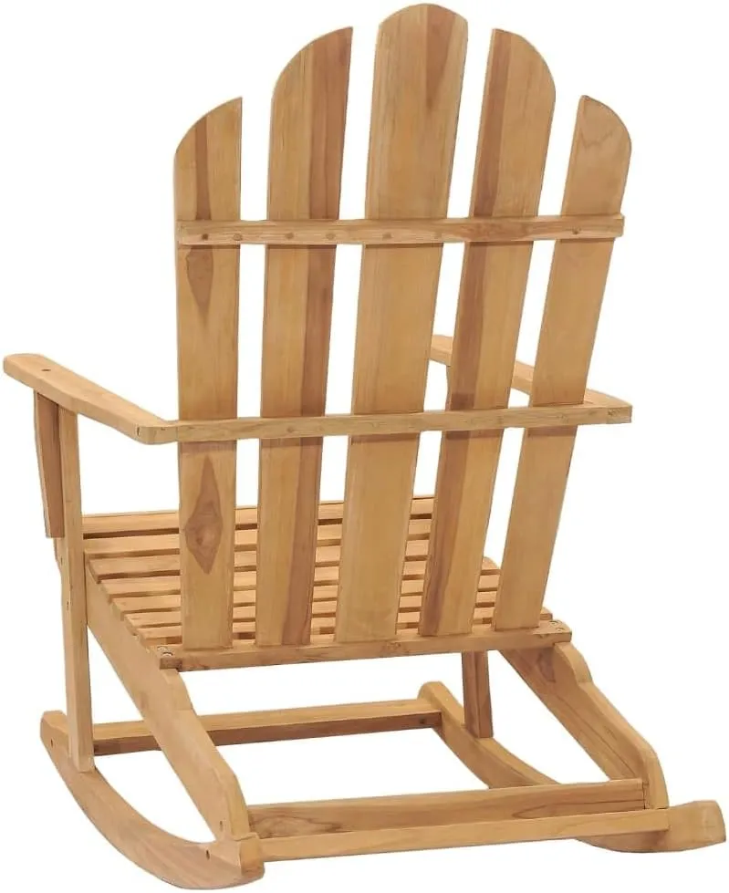 Adirondack Rocking Chair Solid Teak Wood Outdoor Patio Furniture, Durable Weather-Resistant Garden Poolside Lounge Chair with Ergonomic Design 39.4"x26"x40.6"