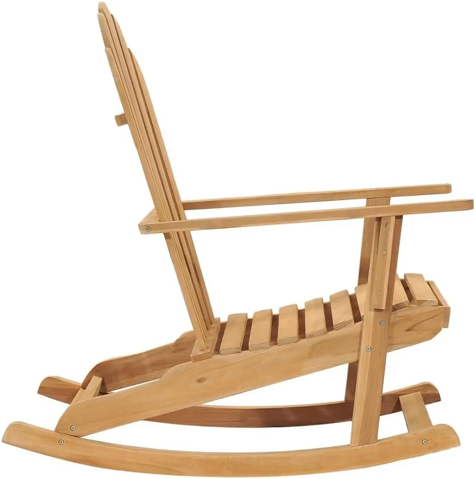 Adirondack Rocking Chair Solid Teak Wood Outdoor Patio Furniture, Durable Weather-Resistant Garden Poolside Lounge Chair with Ergonomic Design 39.4"x26"x40.6"