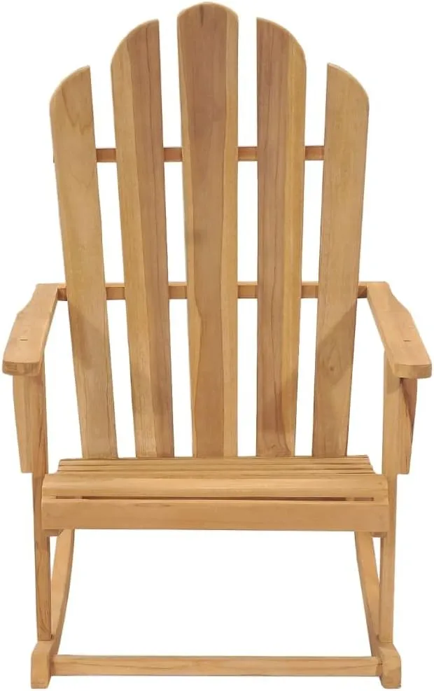 Adirondack Rocking Chair Solid Teak Wood Outdoor Patio Furniture, Durable Weather-Resistant Garden Poolside Lounge Chair with Ergonomic Design 39.4"x26"x40.6"
