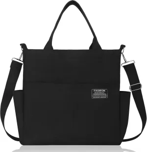 Afashor Women's Canvas Tote Bag Fashion Crossbody Handbag Large Capacity Travel Satchel