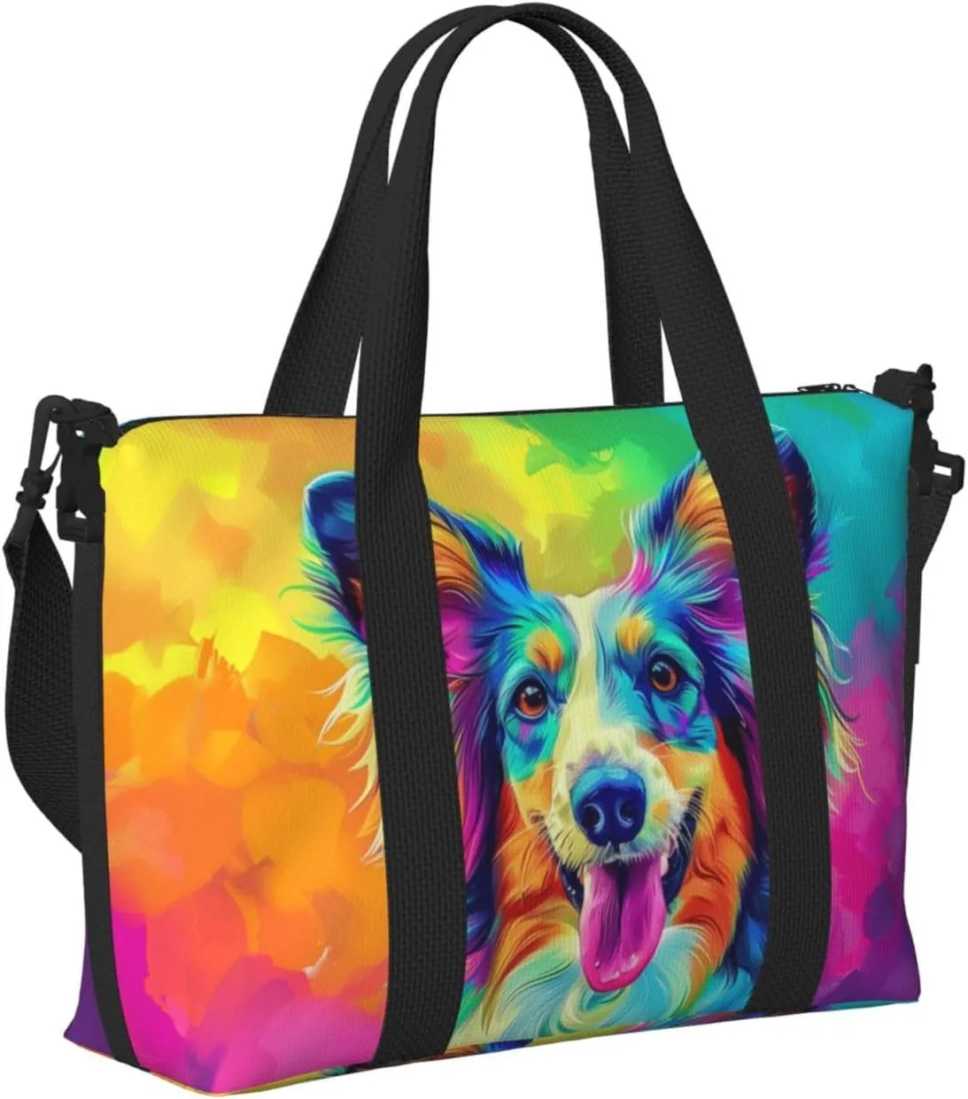 afghan hound dog colorful print Travel Duffel Bag, Sports Tote Gym Bag, Swim Pool Bag Large Shoulder Tote Bag for Beach Weekender