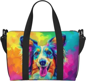 afghan hound dog colorful print Travel Duffel Bag, Sports Tote Gym Bag, Swim Pool Bag Large Shoulder Tote Bag for Beach Weekender