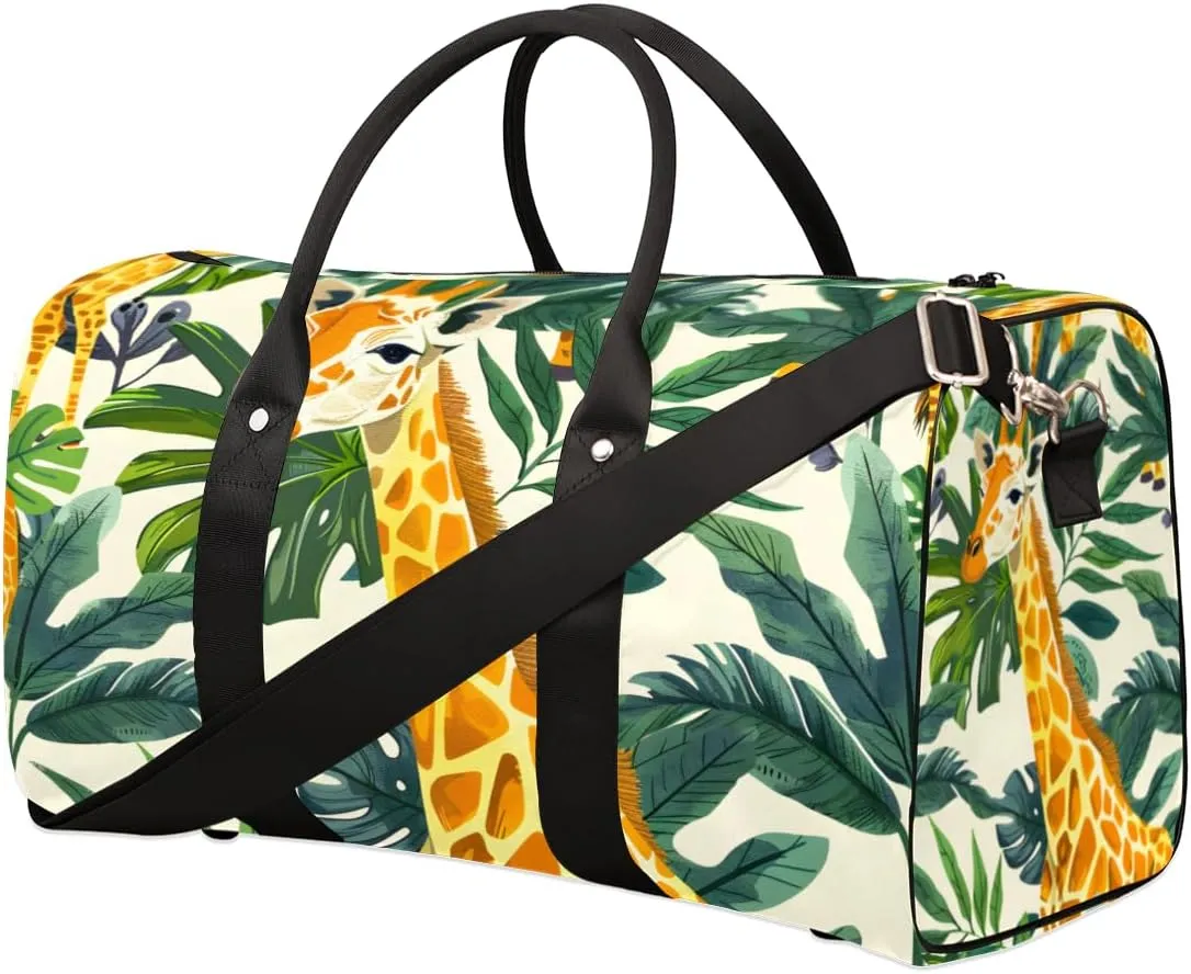 Africa Giraffe Travel Duffle Bag for Women Men Gym Duffel Foldable Bag Waterproof Weekender Africa Animal Duffle Tote