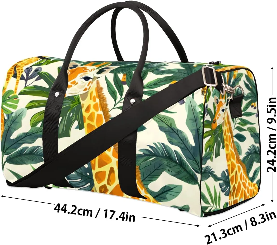 Africa Giraffe Travel Duffle Bag for Women Men Gym Duffel Foldable Bag Waterproof Weekender Africa Animal Duffle Tote