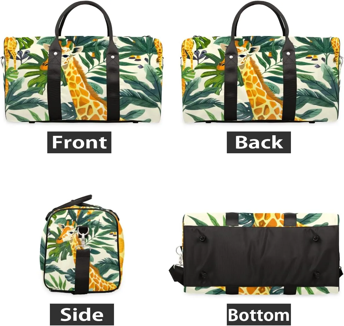 Africa Giraffe Travel Duffle Bag for Women Men Gym Duffel Foldable Bag Waterproof Weekender Africa Animal Duffle Tote