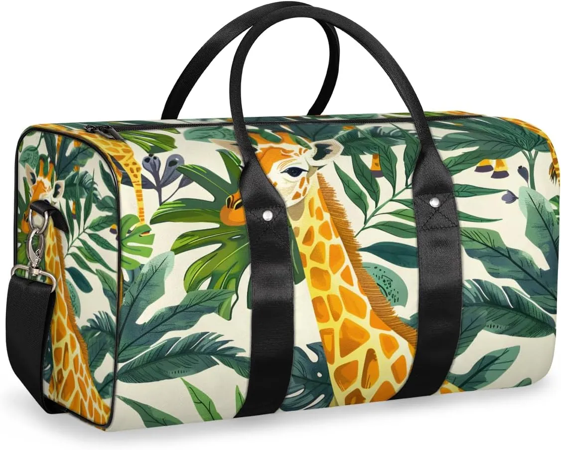 Africa Giraffe Travel Duffle Bag for Women Men Gym Duffel Foldable Bag Waterproof Weekender Africa Animal Duffle Tote