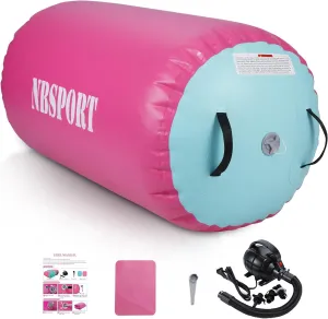 Air Barrel - Air Roller Gymnastics Barrel for Back Handspring Trainer, Air Track Tumble Mat with Pump for Gym Training/Yoga Balance Exercise/Cheerleading/Home and Outdoor Use