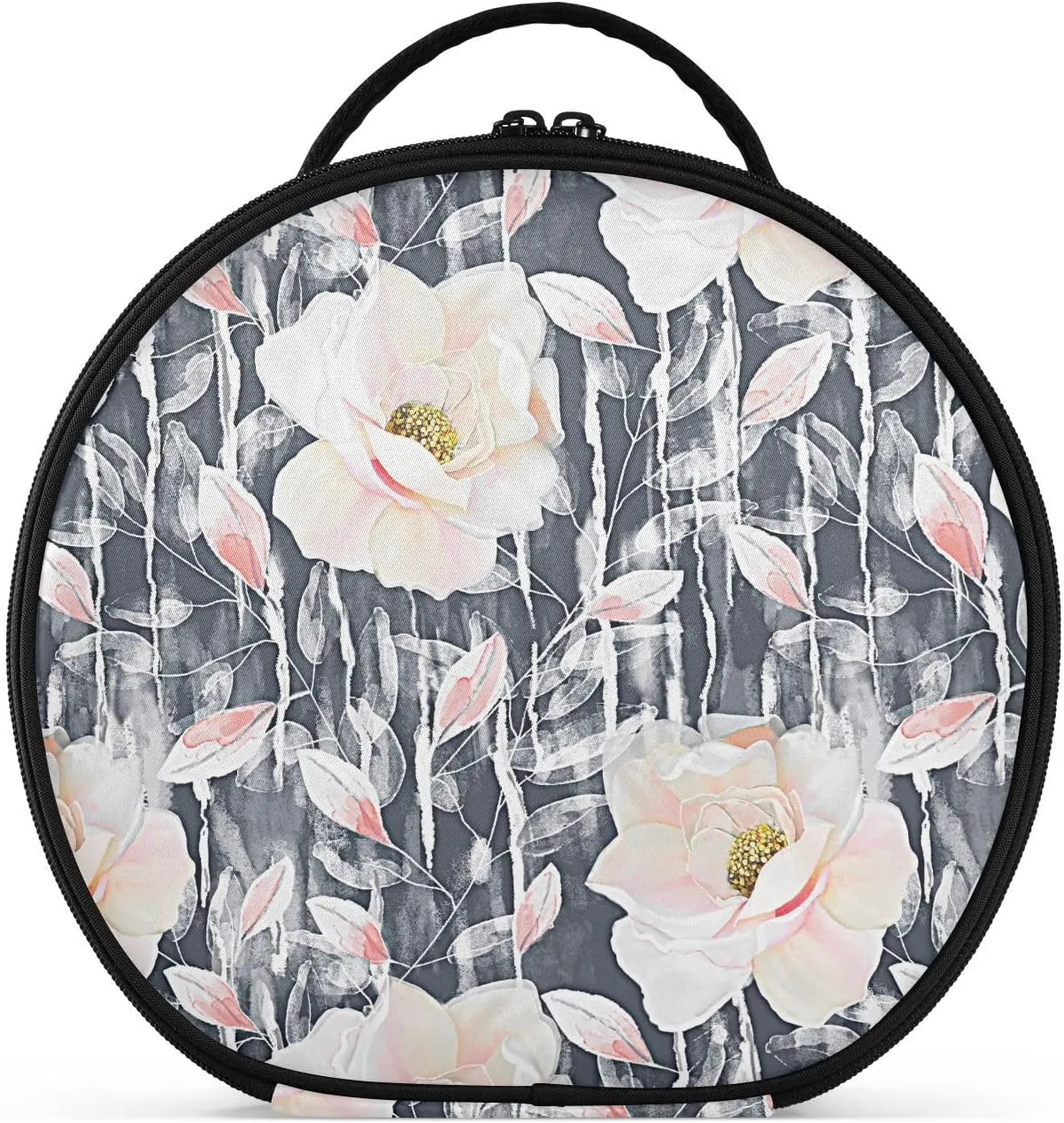 ALAZA Flowers and Leaves Travel Cosmetic Organizer Make up Organizer Toiletry Bag