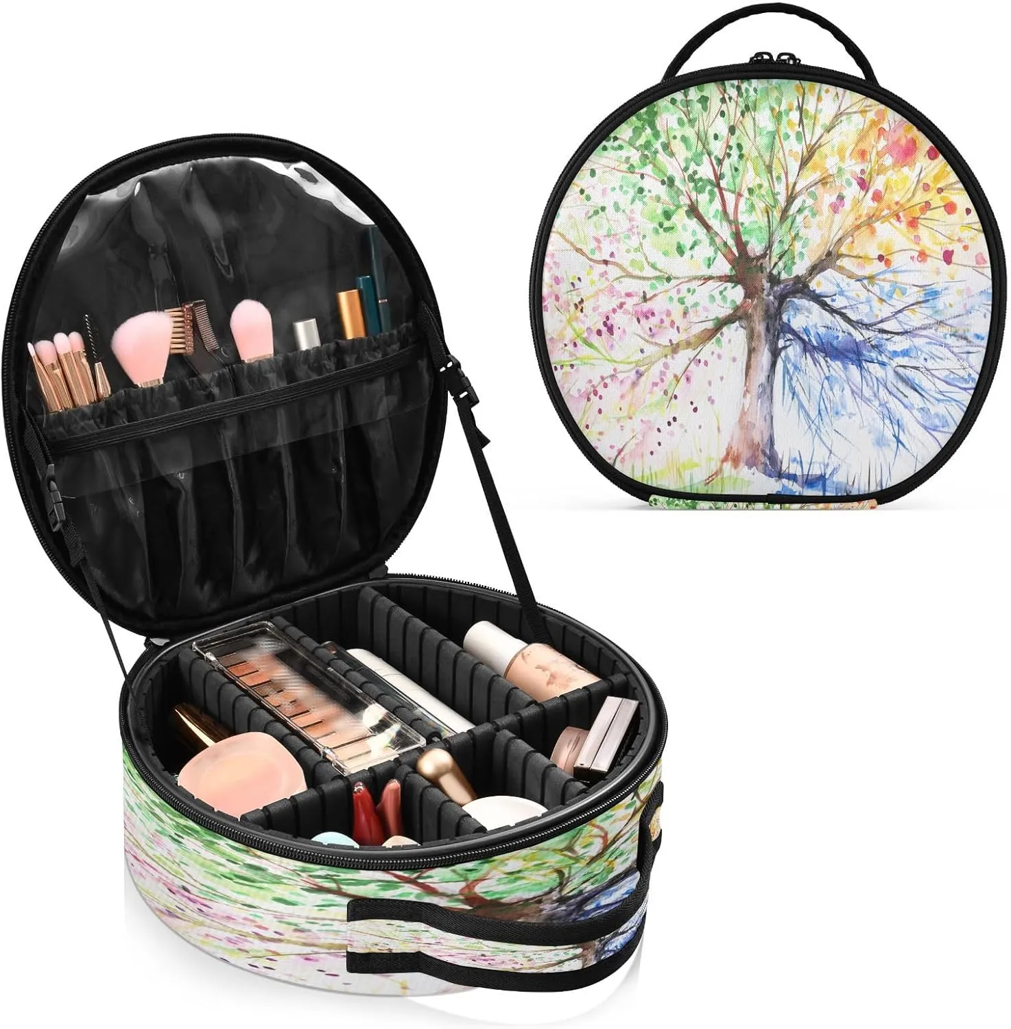 ALAZA Four Season Tree Toiletry Bag Travel Makeup Case Organizer for Women