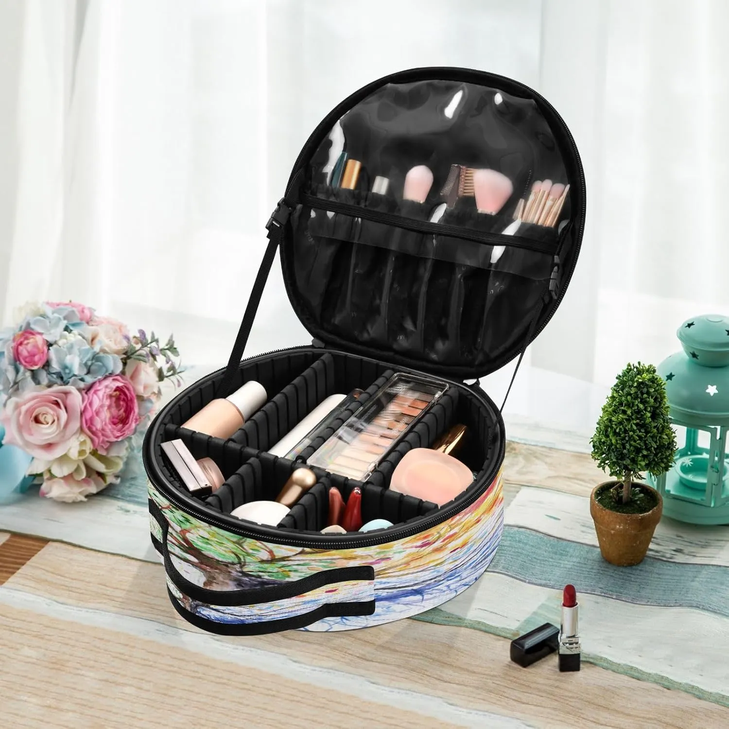 ALAZA Four Season Tree Toiletry Bag Travel Makeup Case Organizer for Women
