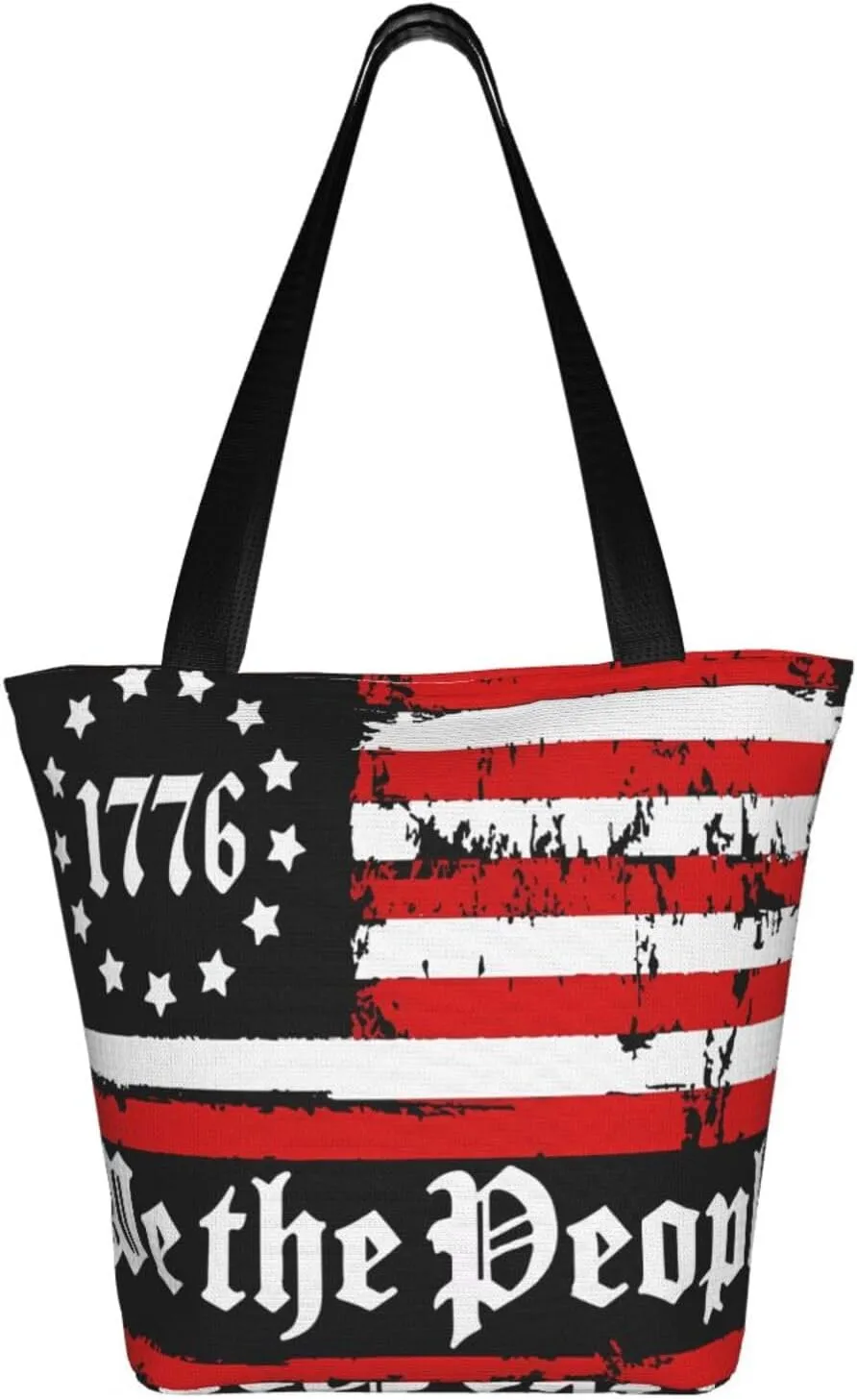 America Independence Day Women's Tote Bag Shoulder Bag Shopping Handbag Large Capacity Handbag With Zipper