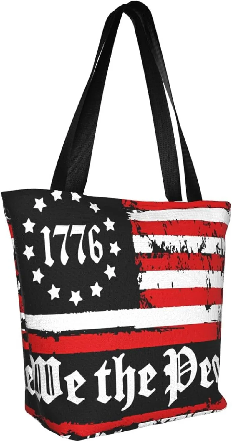 America Independence Day Women's Tote Bag Shoulder Bag Shopping Handbag Large Capacity Handbag With Zipper