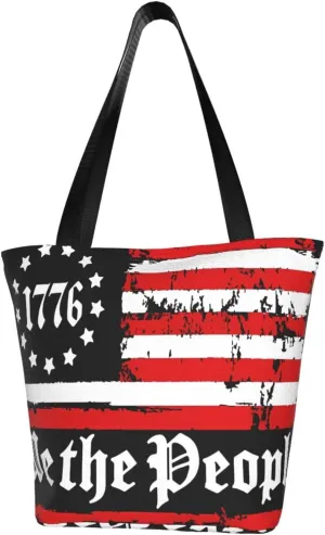 America Independence Day Women's Tote Bag Shoulder Bag Shopping Handbag Large Capacity Handbag With Zipper