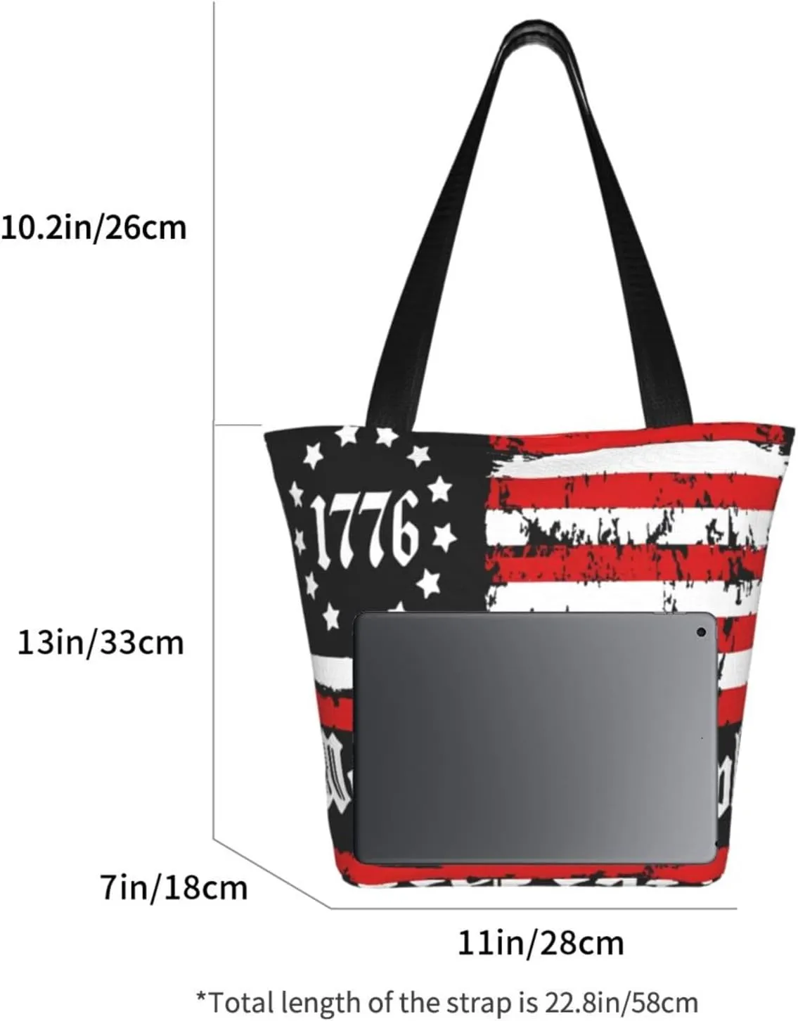 America Independence Day Women's Tote Bag Shoulder Bag Shopping Handbag Large Capacity Handbag With Zipper