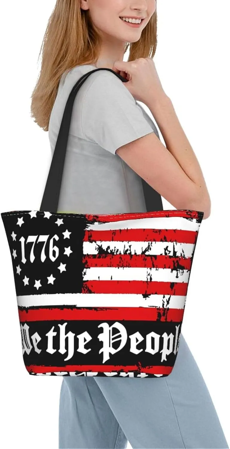 America Independence Day Women's Tote Bag Shoulder Bag Shopping Handbag Large Capacity Handbag With Zipper