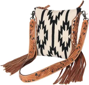 American Darling Hand Tooled Saddle Blanket Genuine Leather Women Bag Western Handbag Purse