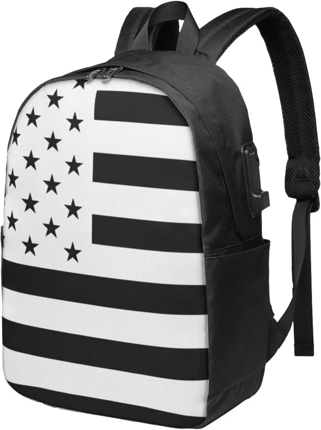 American flag Backpack, 17 Inch Travel Business Laptop Backpack With USB Port for Women Men