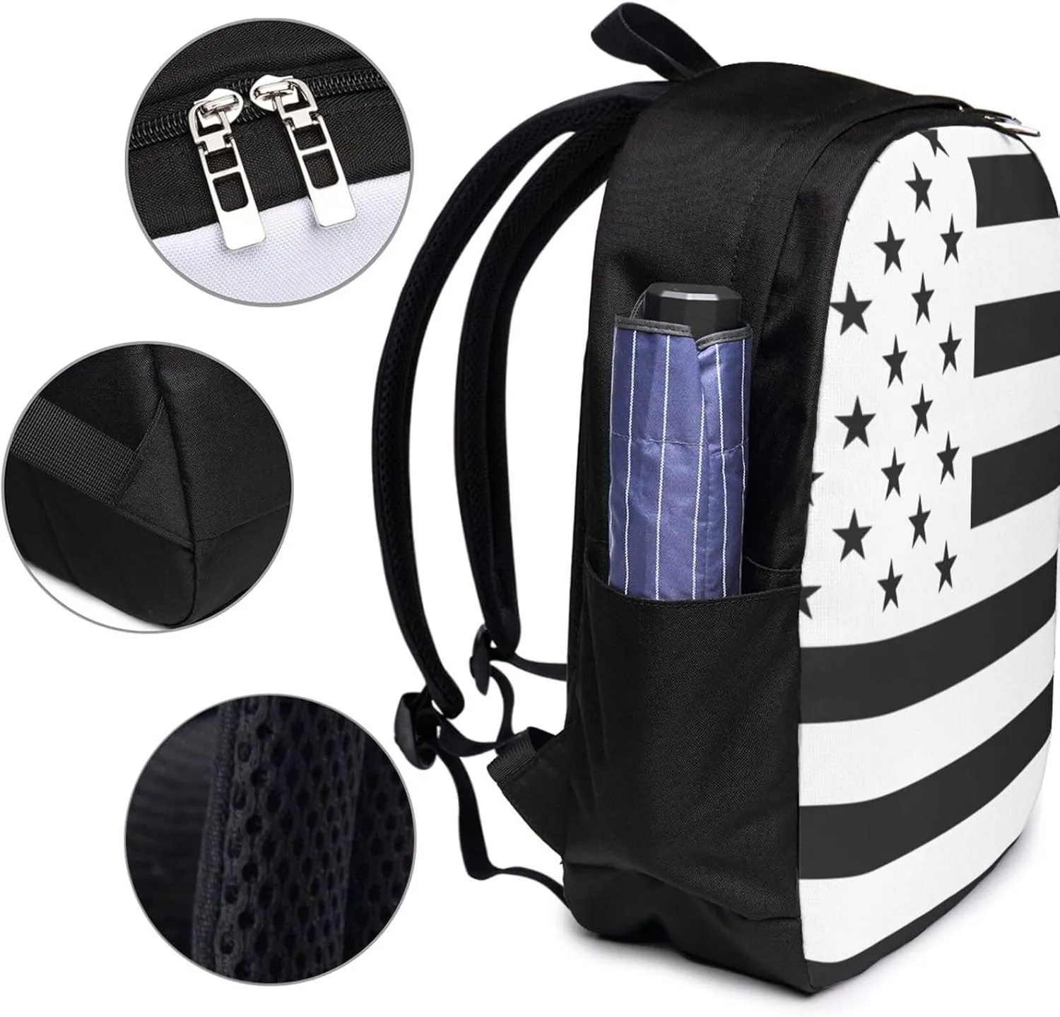 American flag Backpack, 17 Inch Travel Business Laptop Backpack With USB Port for Women Men