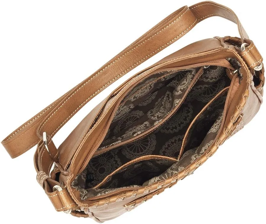 American West Leather Inlay Eagle All Access Messenger Bag
