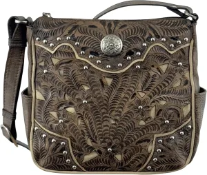 American West Leather Inlay Eagle All Access Messenger Bag