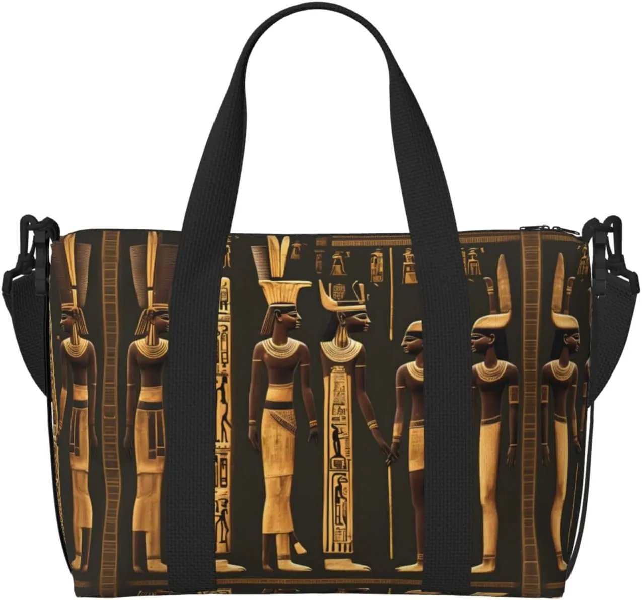 Ancient Egyptian Hieroglyph print Travel Duffel Bag,workout duffel bag, overnight shoulder Bag,Weekender Bag for Women Men