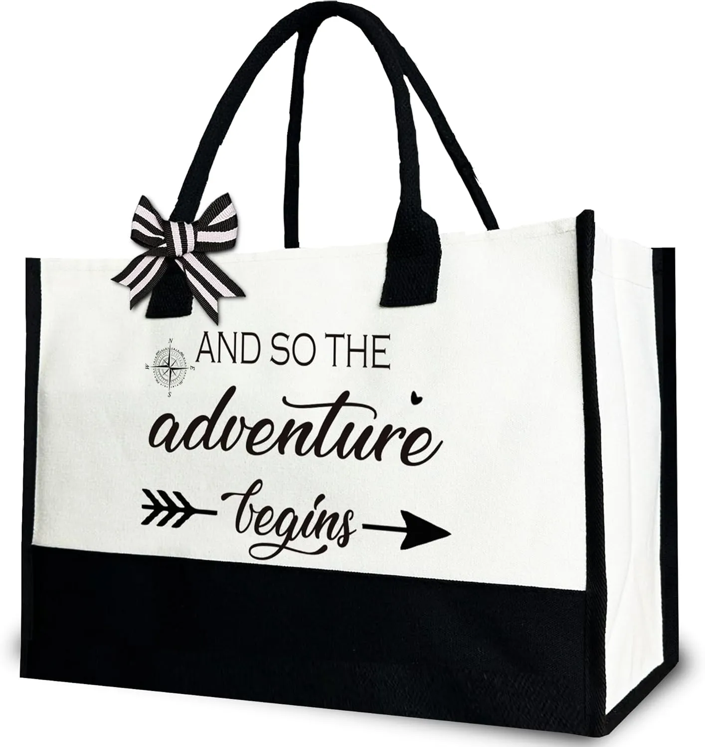 And So the Adventure Begins Tote Bag for Women, Canvas Tote Bag Gift for Bride, Bridal Shower, Retirement, Graduation, Wedding, 12x17 inch