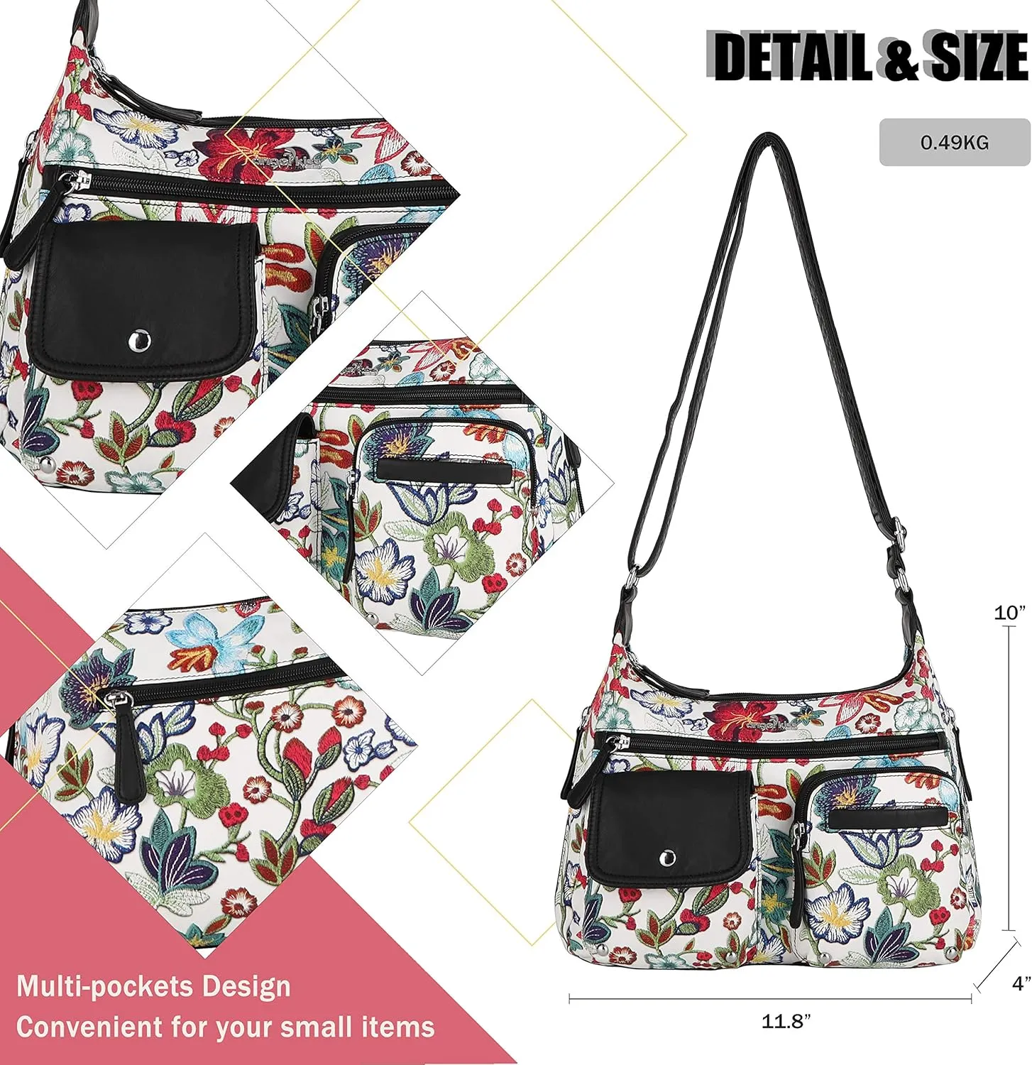 Angelkiss Crossbody Bags for Women, Ladies Shoulder Handbags and Purses Medium Faux Leather Pocketbooks
