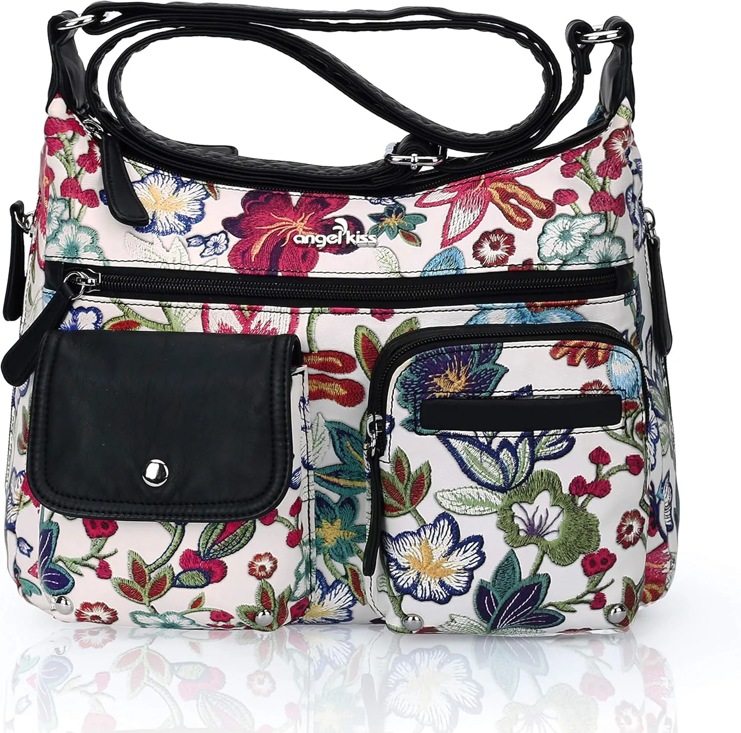 Angelkiss Crossbody Bags for Women, Ladies Shoulder Handbags and Purses Medium Faux Leather Pocketbooks