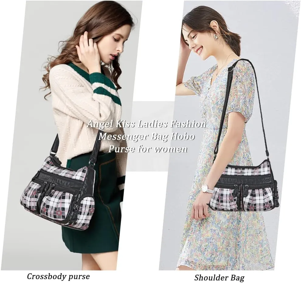 Angelkiss Crossbody Bags for Women, Ladies Shoulder Handbags and Purses Medium Faux Leather Pocketbooks