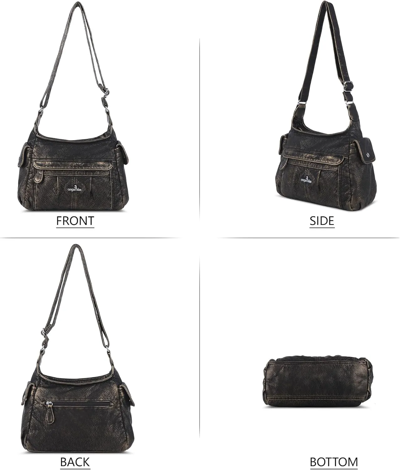 Angelkiss Crossbody Bags for Women, Ladies Shoulder Handbags and Purses Medium Faux Leather Pocketbooks