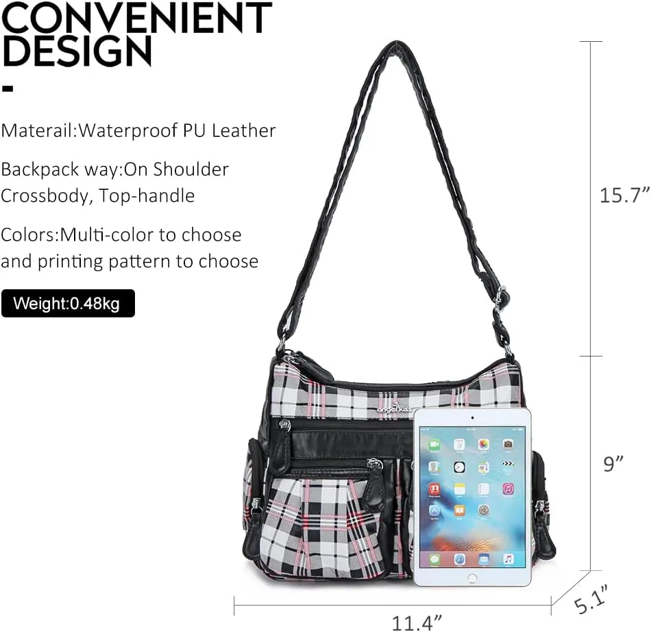 Angelkiss Crossbody Bags for Women, Ladies Shoulder Handbags and Purses Medium Faux Leather Pocketbooks