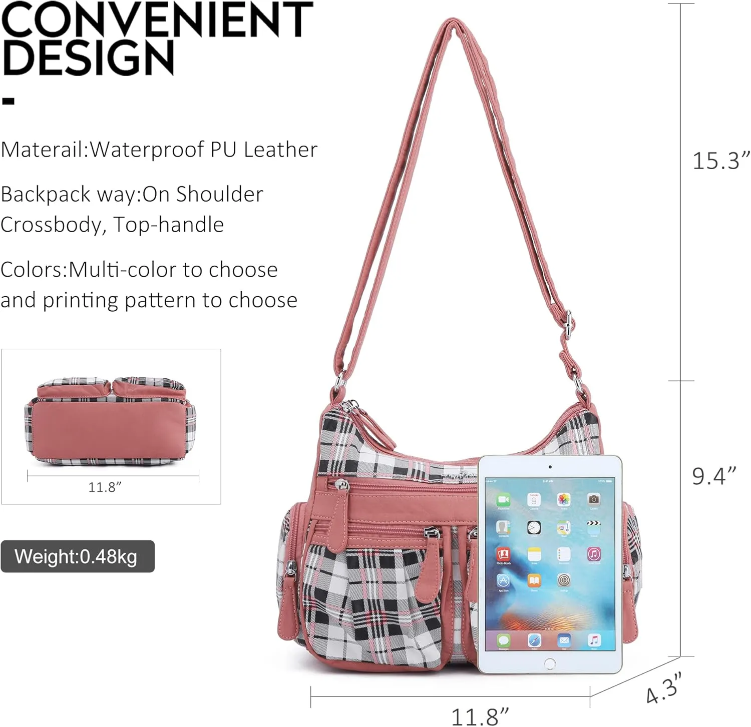 Angelkiss Crossbody Bags for Women, Ladies Shoulder Handbags and Purses Medium Faux Leather Pocketbooks
