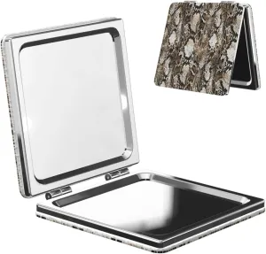Animal Zebra Snake Women Small Pocket Makeup Mirror Compact Portable Folding Handheld Makeup Mirror