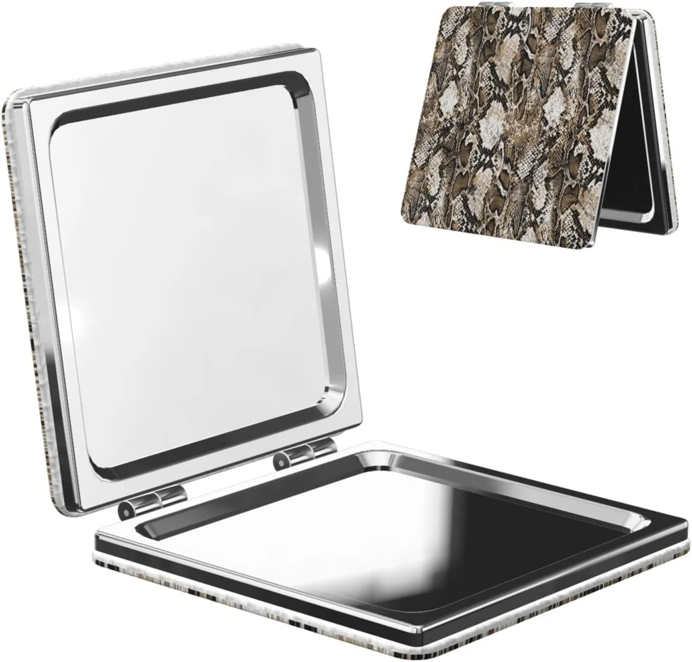 Animal Zebra Snake Women Small Pocket Makeup Mirror Compact Portable Folding Handheld Makeup Mirror