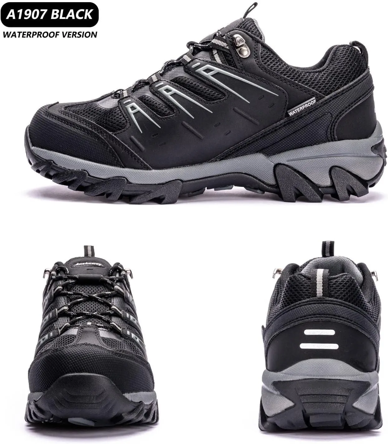 Ansbowey Hiking Shoes Men's Waterproof Low Top Lightweight Breathable Non-Slip Trekking Trail Outdoor Sport Sneakers for Unisex-Adults 6.5 US
