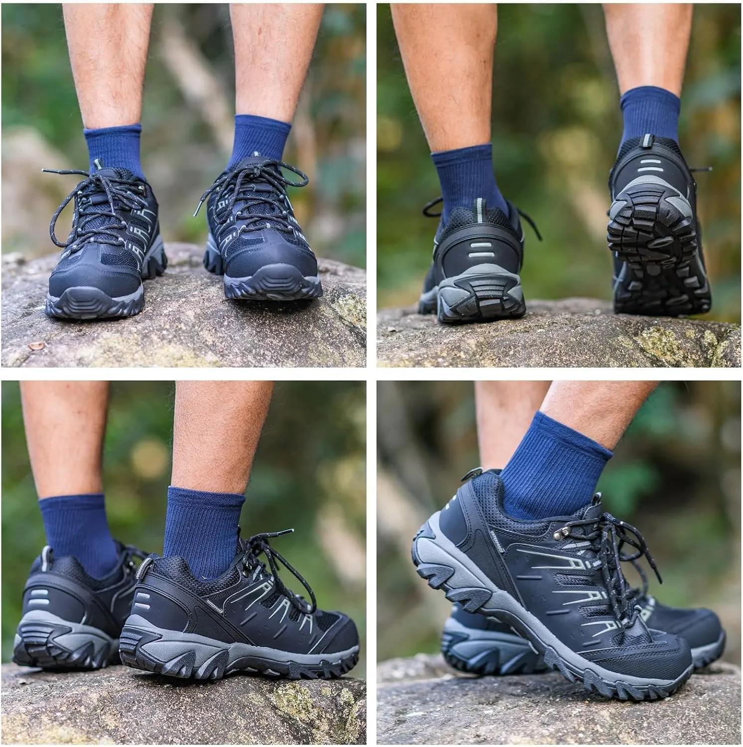 Ansbowey Hiking Shoes Men's Waterproof Low Top Lightweight Breathable Non-Slip Trekking Trail Outdoor Sport Sneakers for Unisex-Adults 6.5 US