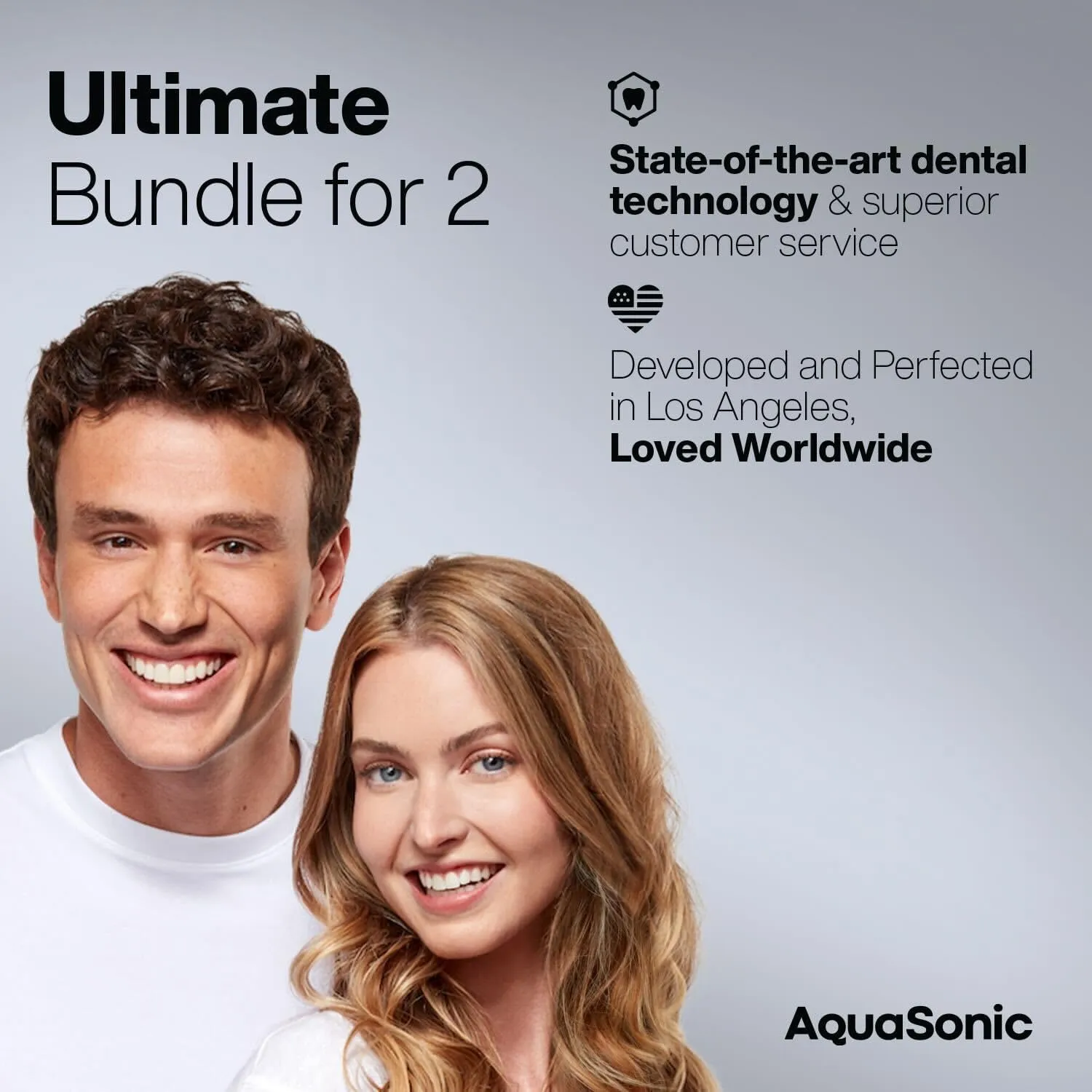 Aquasonic Duo PRO – Ultra Whitening 40,000 VPM Electric ToothBrushes – ADA Accepted - 5 Modes with Smart Timers - UV Sanitizing & Wireless Charging Base - 10 Proflex Brush Heads & 2 Travel Cases