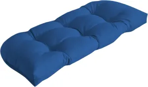 Arden Selections Outdoor Wicker Settee Cushion, 41.5 x 18, Water Repellent, Fade Resistant 41.5 x 18, Cobalt Blue Texture