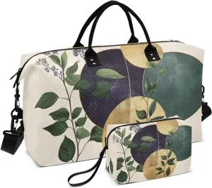 Art Leaf Moon Duffel Bag for Traveling, Travel Bag Gym Bag, with Multiple Interior Pockets Shoulder Weekender Bag for Women Men with Toiletry Bag 20.5L x 1.9W x 13.8H