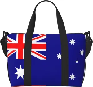 Australian flag print Womens travel bags, weekender carry on for women, sports Gym Bag, Overnight Carry on Bag