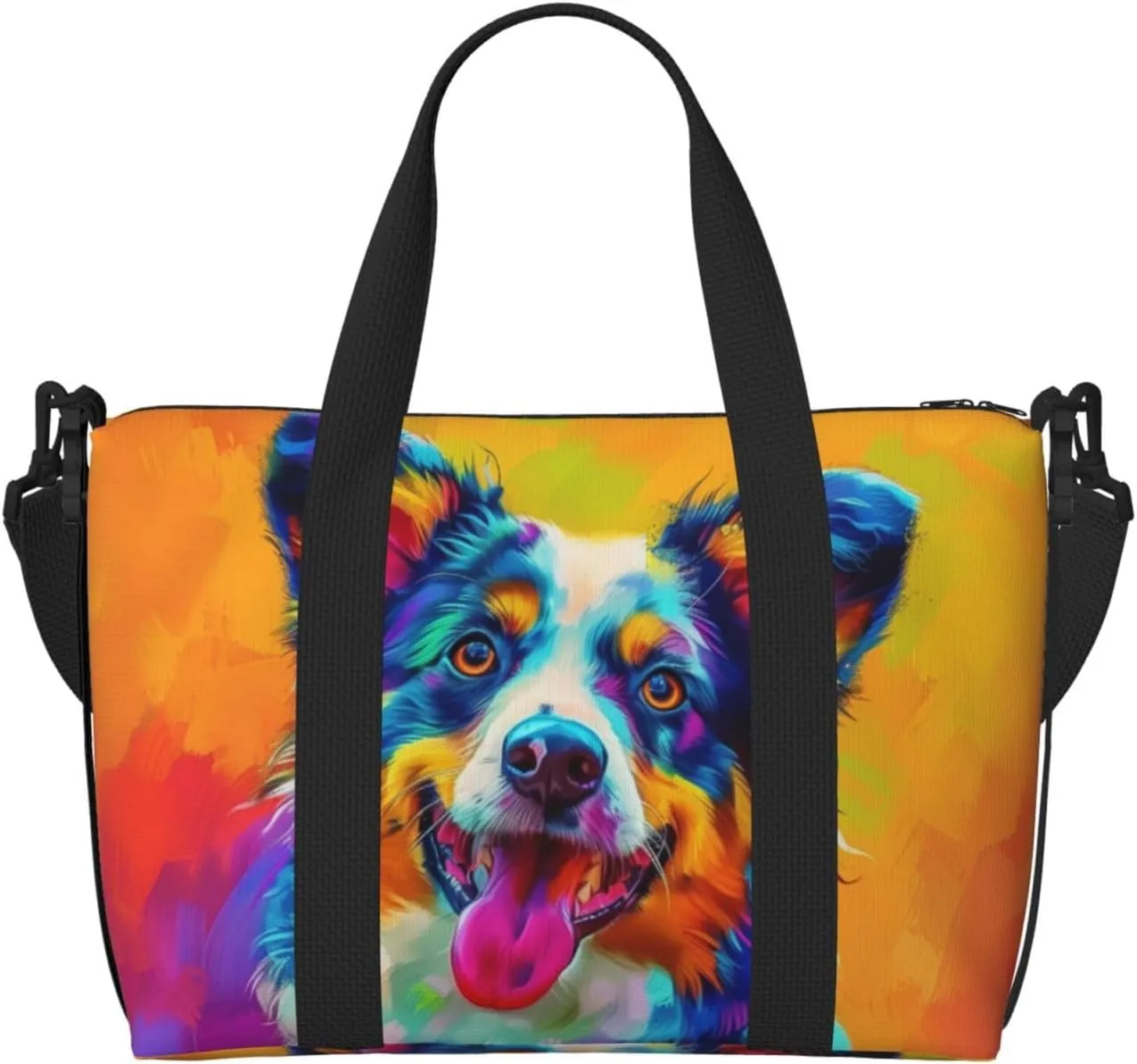 australian shepherd cute print Travel Duffel Bag, Sports Tote Gym Bag, Swim Pool Bag Large Shoulder Tote Bag for Beach Weekender