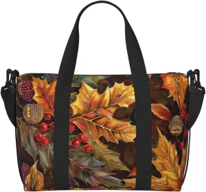 autumn themed art print Travel Duffel Bag, Sports Tote Gym Bag, Swim Pool Bag Large Shoulder Tote Bag for Beach Weekender