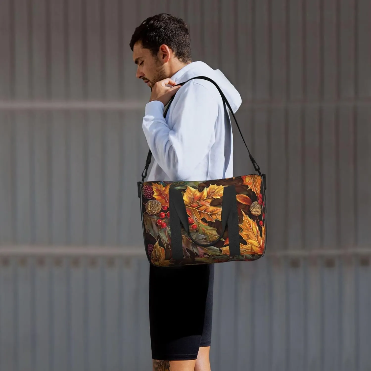 autumn themed art print Travel Duffel Bag, Sports Tote Gym Bag, Swim Pool Bag Large Shoulder Tote Bag for Beach Weekender