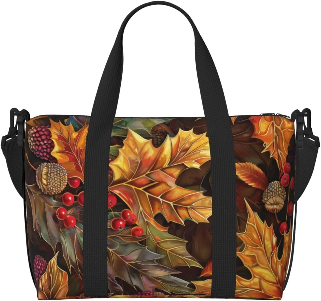 autumn themed art print Travel Duffel Bag, Sports Tote Gym Bag, Swim Pool Bag Large Shoulder Tote Bag for Beach Weekender