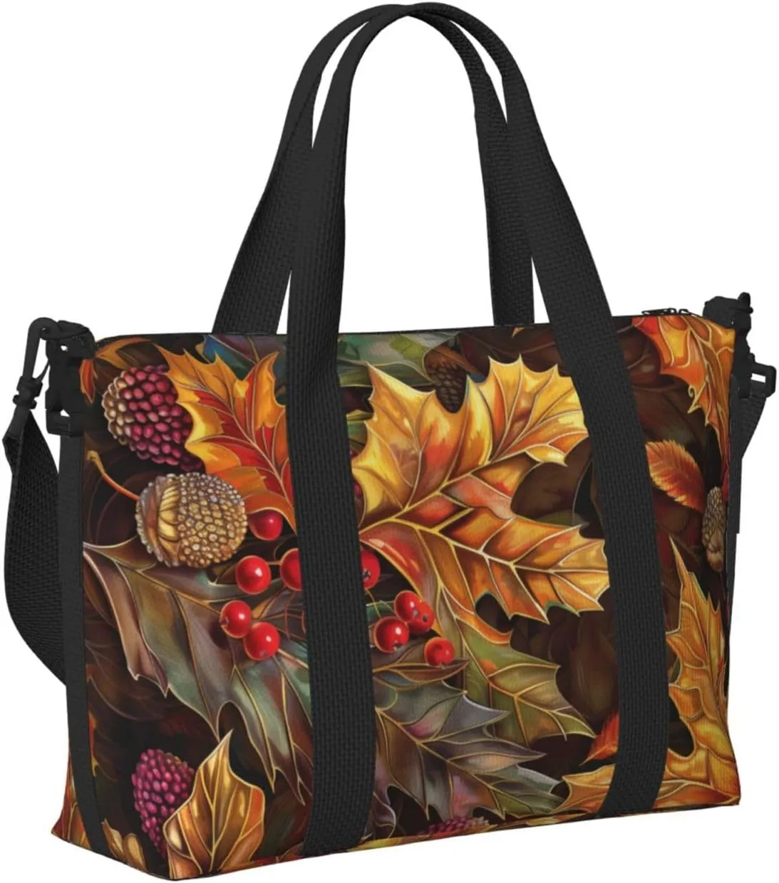 autumn themed art print Travel Duffel Bag, Sports Tote Gym Bag, Swim Pool Bag Large Shoulder Tote Bag for Beach Weekender