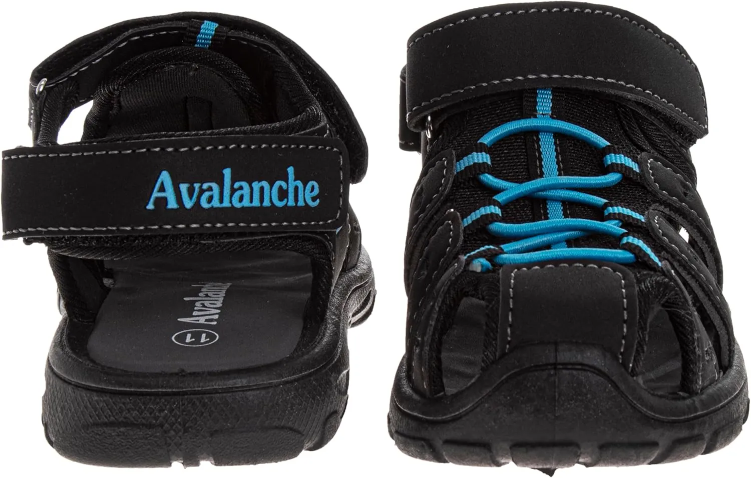 Avalanche Kids Close Toe Sandal with Strap Closure - Durable Walking Sport Sandals for Boys (sizes: 11-13 Little Kid / 1-4 Big Kid)