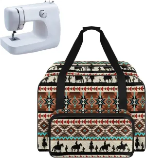 Aztec Sewing Machine Carrying Case with Top Wide Opening, Sewing Machine Bag Compatible with Most Sewing Machines and Parts