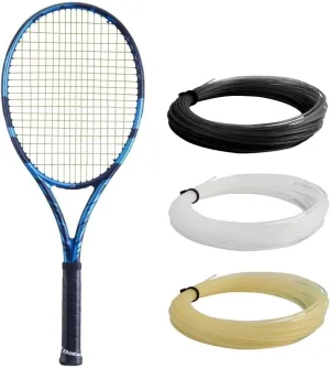 Babolat Pure Drive Tennis Racquet - Strung w Syn Gut, White, 16g - Mid-Range Tension (4 3/8" Grip)