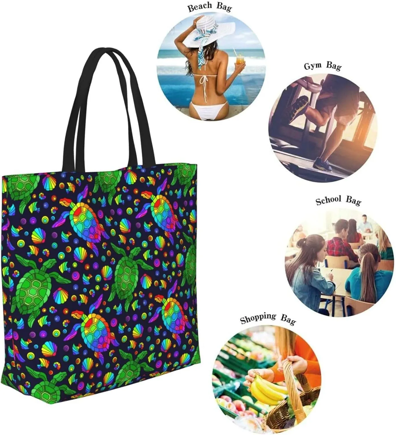 Baby Chicks Reusable Grocery bags Big Capacity Shopping Bag Canvas Shoulder Tote Handbag for Women Girls
