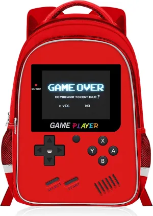 Backpack for School Boys,Gamer Boys Backpack for Elementary Middle School,Student Bookbag for Ages 6-18 Kids Children Teens,17″ Video Game Bookbag Travel Back Pack